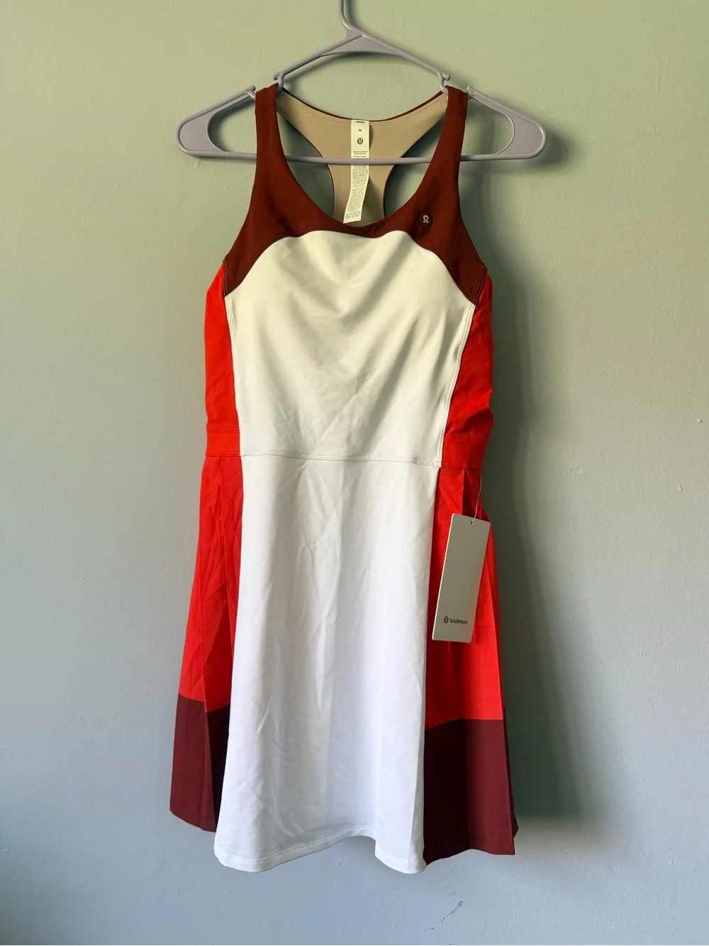 lululemon athletica White and Red Colorblock Athletic Mini Dress